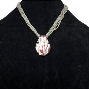 Vintage Glass Bead and Pendant Necklace